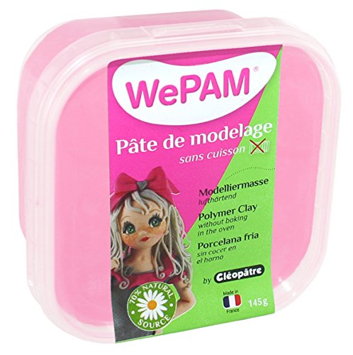 WePAM – PFW496-145 – Lufthärtende Modelliermasse, 145 g, Helles Rosa von Cléopâtre