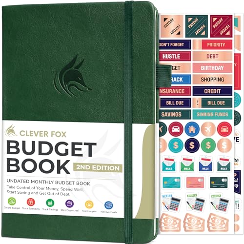 Clever Fox Budget Book 2.0,Finanzplaner Organizer & Ausgaben-Tracker Notizbuch,Geldplaner für monatliche Budgeting und persönliche Finanzen, kompakte Größe (13.5 cmx19.6 cm),Dunkelgrün von Clever Fox