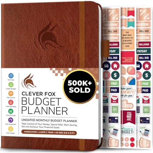 Clever Fox Budget Planer - Ausgaben Tracker Botizbuch. Monatliches Budgetierungsjournal, Finanzplaner und Rechnungsbuch zur Kontrolle Ihres Geldes, A5 - Braun (Englisch) von Clever Fox