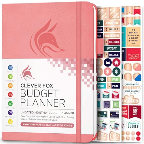 Clever Fox Budget Planer - Ausgaben Tracker Botizbuch. Monatliches Budgetierungsjournal, Finanzplaner und Rechnungsbuch zur Kontrolle Ihres Geldes, A5 - Hellrosa (Englisch) von Clever Fox