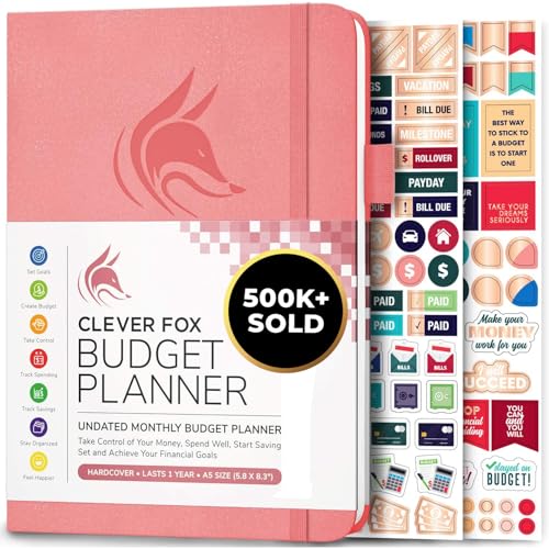 Clever Fox Budget Planer - Ausgaben Tracker Botizbuch. Monatliches Budgetierungsjournal, Finanzplaner und Rechnungsbuch zur Kontrolle Ihres Geldes, A5 - Hellrosa (Englisch) von Clever Fox