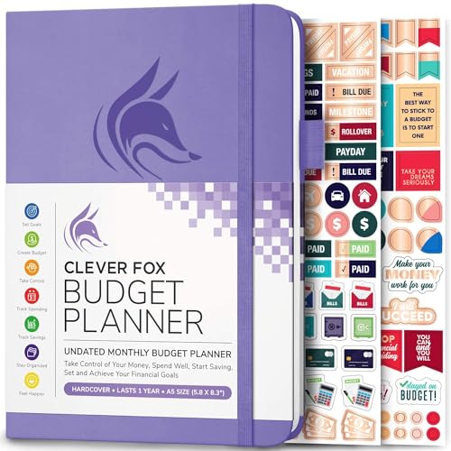 Clever Fox Budget Planer - Ausgaben Tracker Botizbuch. Monatliches Budgetierungsjournal, Finanzplaner und Rechnungsbuch zur Kontrolle Ihres Geldes, A5 - Lavendel (Englisch) von Clever Fox