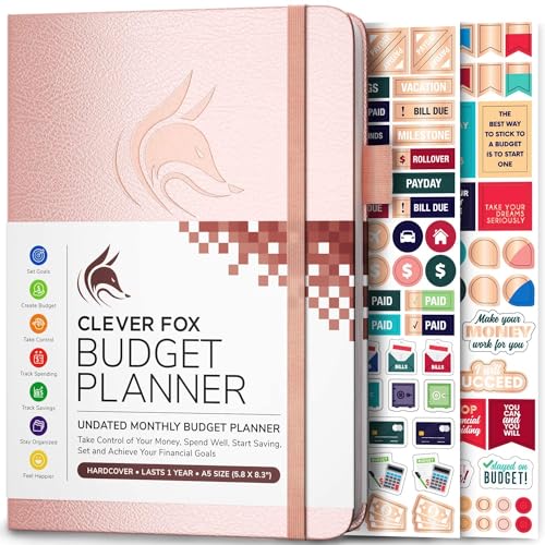 Clever Fox Budget Planer - Ausgaben Tracker Botizbuch. Monatliches Budgetierungsjournal, Finanzplaner und Rechnungsbuch zur Kontrolle Ihres Geldes, A5 - Roségold (undatiert) von Clever Fox