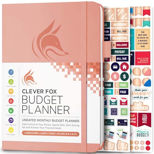 Clever Fox Budget Planer - Ausgaben Tracker Botizbuch. Monatliches Budgetierungsjournal, Finanzplaner und Rechnungsbuch zur Kontrolle Ihres Geldes, A5 - Weiches Pfirsichrosa (Englisch) von Clever Fox