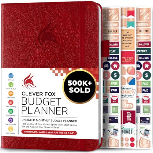 Clever Fox Budget Planer - Ausgaben Tracker Botizbuch. Monatliches Budgetierungsjournal, Finanzplaner und Rechnungsbuch zur Kontrolle Ihres Geldes, A5 - Weinrot (Englisch) von Clever Fox