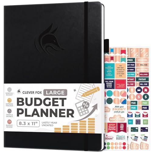 Clever Fox Budget Planner 2024 - Großes Budgetbuch, Finanzplaner, Rechnungs-Tracker, Geldplaner, Ausgaben-Tracker, Rechnungsplaner & Rechnungsorganizer - Hält 1 Jahr, undatiert, A4 (21,1 x 27,9 cm), von Clever Fox