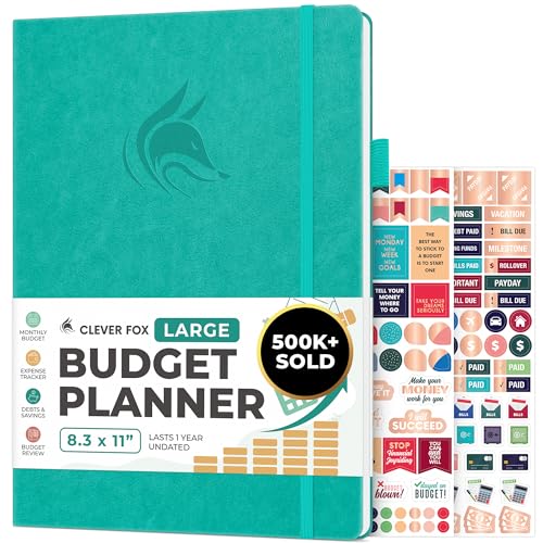 Clever Fox Budget Planner Large - Expense Tracker Notizbuch Monatliche Budgetierung & Rechnung Organizer, Finanz-Logbuch & Kontenbuch, A4 (Aquamarin) von Clever Fox