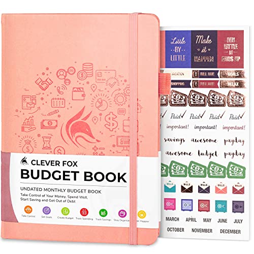 Clever Fox Budgetbuch - Finanzplaner-Organisator & Ausgaben-Tracker Notizbuch. Geld Planer-Kontobuch für die monatliche Haushaltsbudgetierung und persönliche Finanzen. Kompakte Größe - Pfirsich-Rosa von Clever Fox