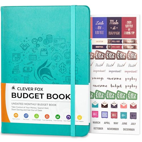 Clever Fox Budgetbuch - Finanzplaner-Organisator & Ausgaben-Tracker Notizbuch. Geld Planer-Kontobuch für die monatliche Haushaltsbudgetierung und persönliche Finanzen. Kompakte Größe - Türkis von Clever Fox