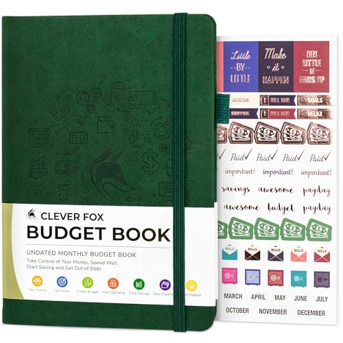 Clever Fox Budgetbuch - Finanzplaner-Organisator & Ausgaben-Tracker Notizbuch. Geld Planer-Kontobuch für die monatliche Haushaltsbudgetierung und persönliche Finanzen. Kompakte Größe - Waldgrün von Clever Fox