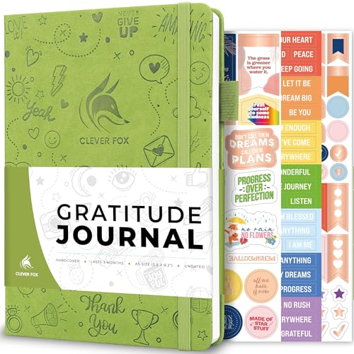 Clever Fox Dankbarkeitstagebuch – Glück, Positivität & Bestätigung – inspirierendes Tagesnotizbuch – 3 Monate, A5 (Frühlingsgrün) von Clever Fox