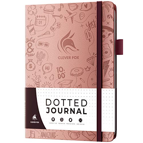 Clever Fox Dotted Journal 2.0 – Kompaktes Planungs- und Skizziernotizbuch mit Punktraster 120 g/m² dickes, nicht ausgelaufenes Papier – Planer mit Stiftschlaufe, Tasche, Bändern, Aufklebern – A5 – Clever Fox Dotted Journal 2.0 – Kompaktes Planungs- und Skizziernotizbuch mit Punktraster 120 g/m² dickes, nicht ausgelaufenes Papier – Planer mit Stiftschlaufe, Tasche, Bändern, Aufklebern – A5 – von Clever Fox