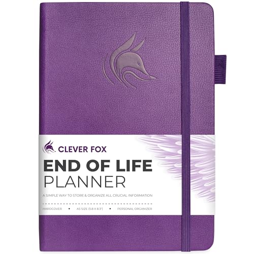 Clever Fox End of Life Planner, geführtes Final Arrangements, Organizer-Notizbuch für Anleitungen, Informationen zum Begünstigten, Vorbereitung, letzte Wünsche und Beerdigungsplanung, Hardcover, von Clever Fox