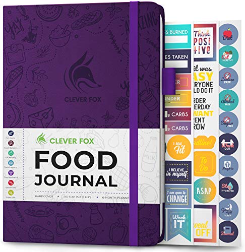 Clever Fox Lebensmittel Journal - Tägliches Ernährungstagebuch zur Verfolgung der Kalorien, Einhaltung einer gesunden Ernährung & Erreichen von Gewichtsverlustzielen - Lila von Clever Fox