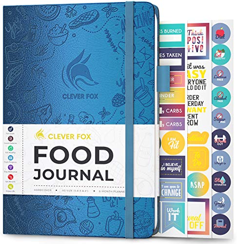 Clever Fox Lebensmittel Journal - Tägliches Ernährungstagebuch zur Verfolgung der Kalorien, Einhaltung einer gesunden Ernährung & Erreichen von Gewichtsverlustzielen - Mystisches Blau von Clever Fox