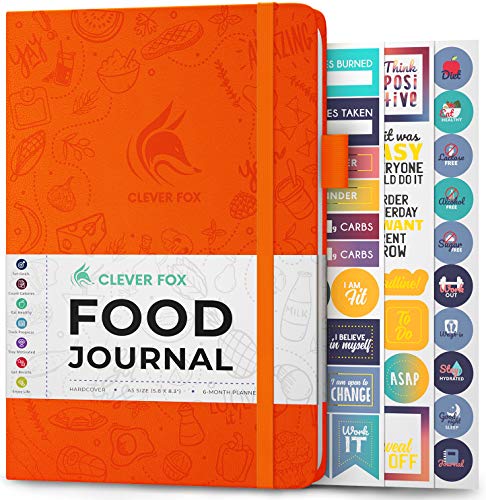 Clever Fox Lebensmittel Journal - Tägliches Ernährungstagebuch zur Verfolgung der Kalorien, Einhaltung einer gesunden Ernährung & Erreichen von Gewichtsverlustzielen - Orange von Clever Fox