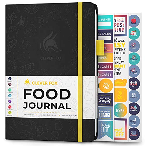 Clever Fox Lebensmittel Journal - Tägliches Ernährungstagebuch zur Verfolgung der Kalorien, Einhaltung einer gesunden Ernährung & Erreichen von Gewichtsverlustzielen - Schwarz von Clever Fox