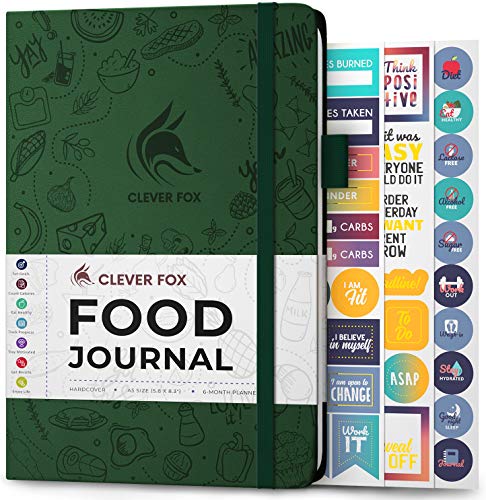 Clever Fox Lebensmittel Journal - Tägliches Ernährungstagebuch zur Verfolgung der Kalorien, Einhaltung einer gesunden Ernährung & Erreichen von Gewichtsverlustzielen - Waldgrün von Clever Fox
