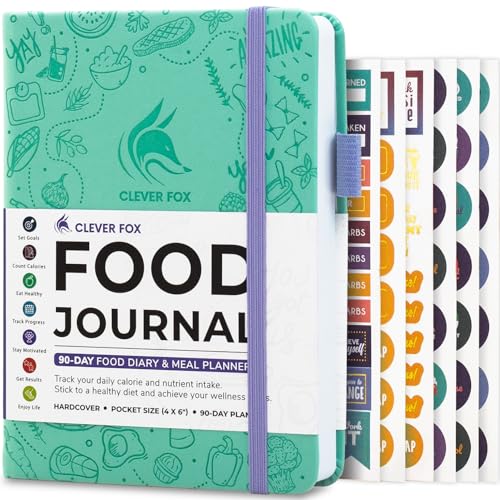 Clever Fox Lebensmitteltagebuch im Taschenformat – Tägliches Lebensmitteltagebuch, Mahlzeit-Tracker & Planer für Geldbörse, Kalorien- und Ernährungsprotokoll, für eine gesunde Ernährung und zum von Clever Fox