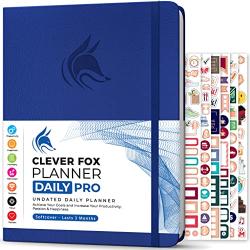 Clever Fox - Planner Daily PRO - A4, Täglicher Lebensplaner und Dankbarkeits-Tagebuch zur Steigerung der Produktivität, Zeitmanagements, Zum Erreichen Ihrer Ziele, Undatiert, 3 Monate, Königsblau Clever Fox - Planner Daily PRO - A4, Täglicher Lebensplaner und Dankbarkeits-Tagebuch zur Steigerung der Produktivität, Zeitmanagements, Zum Erreichen Ihrer Ziele, Undatiert, 3 Monate, Königsblau von Clever Fox