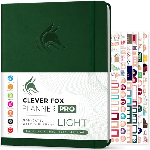 Clever Fox Planner Pro Light – Wochen- und Monatsplaner zur Steigerung der Produktivität, Zeitmanagement und Erreichen Ihrer Ziele, 21,6 x 27,9 cm, Waldgrün Clever Fox Planner Pro Light – Wochen- und Monatsplaner zur Steigerung der Produktivität, Zeitmanagement und Erreichen Ihrer Ziele, 21,6 x 27,9 cm, Waldgrün von Clever Fox