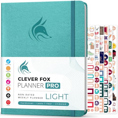 Clever Fox Planner Pro Light – Wochen- und Monatsplaner zur Steigerung der Produktivität, des Zeitmanagements und Erreichen Ihrer Ziele, 21,6 x 27,9 cm, Aquamarin Clever Fox Planner Pro Light – Wochen- und Monatsplaner zur Steigerung der Produktivität, des Zeitmanagements und Erreichen Ihrer Ziele, 21,6 x 27,9 cm, Aquamarin von Clever Fox