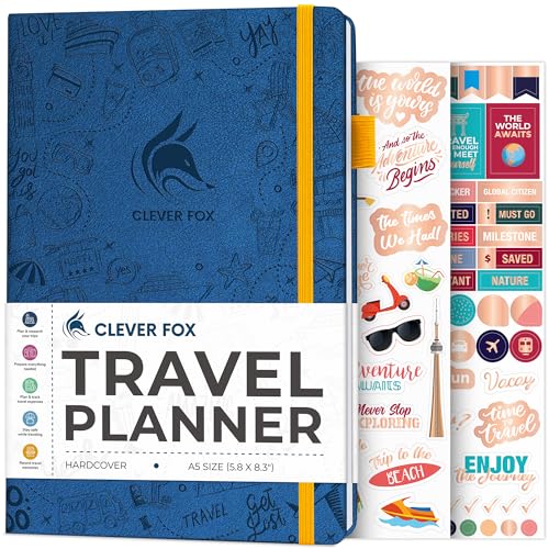 Clever Fox Reisetagebuch – Urlaubsplaner mit Budgetplan, Packliste, Ausgaben-Tracker & Reisetagebuch – Reiserouten-Organizer für Frauen, Männer & Paare – A5-Größe, Mystic Blue von Clever Fox