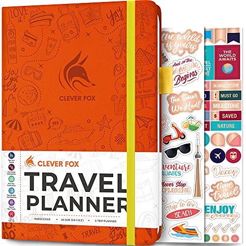 Clever Fox Reisetagebuch – Urlaubsplaner mit Budgetplan, Packliste, Ausgaben-Tracker & Reisetagebuch – Reiserouten-Organizer für Frauen, Männer & Paare – A5-Größe, Orange von Clever Fox