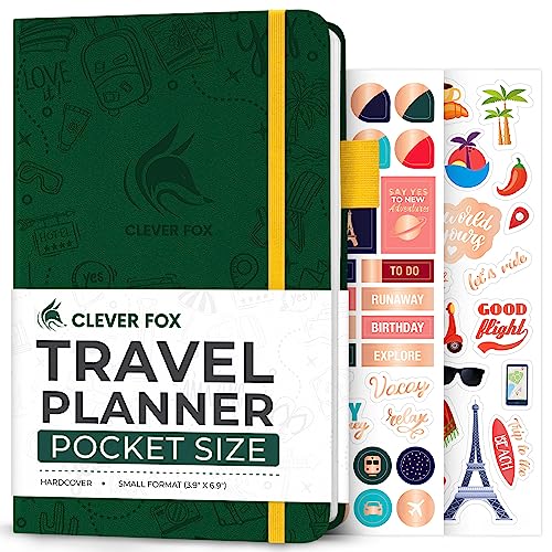 Clever Fox Reisetagebuch – Urlaubsplaner mit Budgetplan, Packliste, Ausgaben-Tracker & Reisetagebuch – Reiserouten-Organizer für Frauen, Männer & Paare – Taschenformat (Waldgrün) von Clever Fox