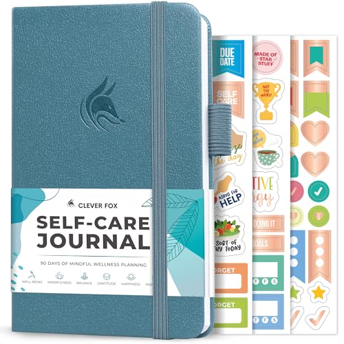 Clever Fox Self-Care Journal Pocket - Daily Reflection Notebook - Mental Health & Personal Development Planner, Meditation & Mood Log (Aquamarin) von Clever Fox