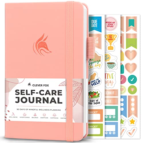 Clever Fox Self-Care Journal Pocket - Daily Reflection Notebook - Mental Health & Personal Development Planner, Meditation & Mood Protokoll (Hellrosa) von Clever Fox