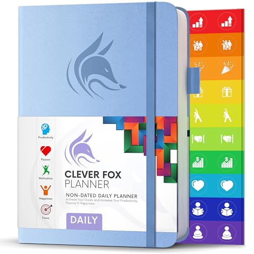 Clever Fox Tagesplaner - Bester Agenda & Tageskalender zur Steigerung deiner Produktivität, Zufriedenheit und Ziele - Persönlicher Tagesorganisator - A5, Undatiert - Immergrün (Englisch) von Clever Fox