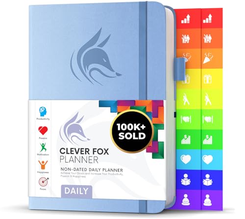 Clever Fox Tagesplaner - Bester Agenda & Tageskalender zur Steigerung deiner Produktivität, Zufriedenheit und Ziele - Persönlicher Tagesorganisator - A5, Undatiert - Immergrün (Englisch) von Clever Fox