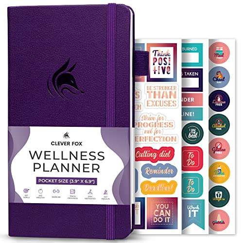 Clever Fox Wellness Planner - Wöchentliches & tägliches Gesundheits- und Wellnessprotokoll, Food Journal & Mahlzeitenplaner Tagebuch für Kalorienzählung, Notizbuch für medizinische Zustandsverfolgung von Clever Fox