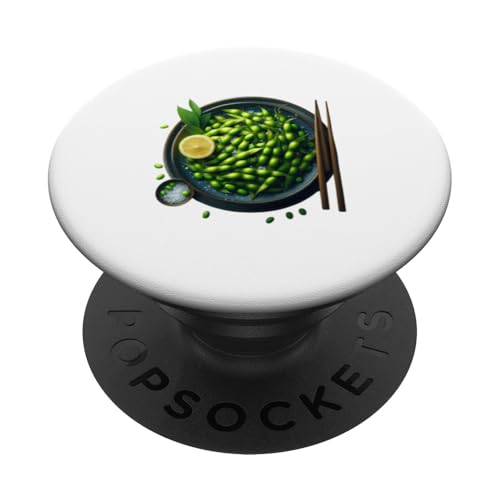 Edamame Sojabohne Vegan Vegetarisch PopSockets Klebender PopGrip von Clever Witty Edamame Designs