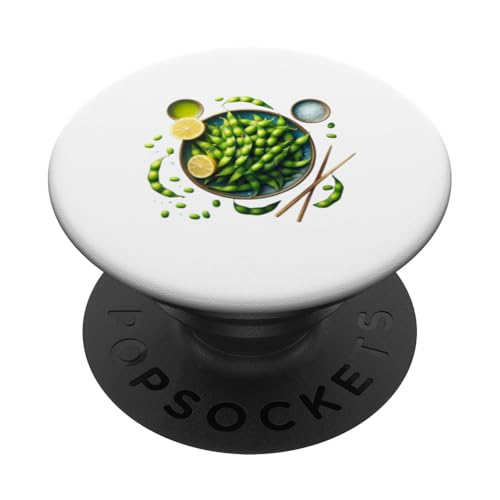 Edamame Sojabohne Vegan Vegetarisch PopSockets Klebender PopGrip von Clever Witty Edamame Designs