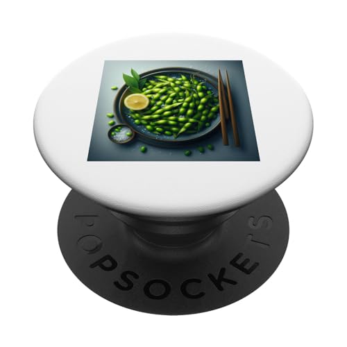 Edamame Sojabohne Vegan Vegetarisch PopSockets Klebender PopGrip von Clever Witty Edamame Designs