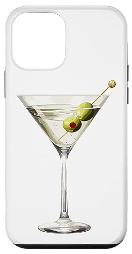 Hülle für iPhone 12 mini Martini-Glas Grüne Oliven Barkeeper Wodka Gin Cocktail Drink von Clever Witty Martini Designs