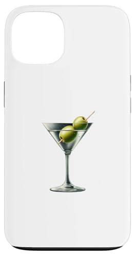 Hülle für iPhone 13 Martini-Glas Grüne Oliven Barkeeper Wodka Gin Cocktail Drink von Clever Witty Martini Designs