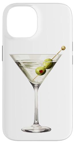 Hülle für iPhone 14 Martini-Glas Grüne Oliven Barkeeper Wodka Gin Cocktail Drink von Clever Witty Martini Designs