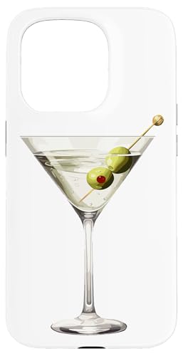 Hülle für iPhone 15 Pro Martini-Glas Grüne Oliven Barkeeper Wodka Gin Cocktail Drink von Clever Witty Martini Designs