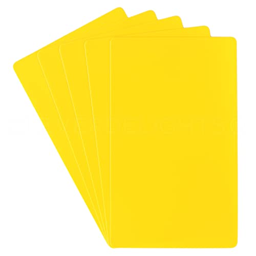 CleverDelights Gelbe Plastikkarten, 7,6 x 12,7 cm, 100 Stück, wasserdicht, strapazierfähig, 7,6 x 12,7 cm von CleverDelights