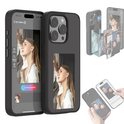 Clgorm Smart Ink Phone Case, Smart Ink Screen Phone Case for iPhone13/14/15/Pro/Pro Max, Smart NFC Phone Case DIY Customizable Images, Long-Lasting Imaging Display Photos (Black, for iPhone13Pro Max) von Clgorm