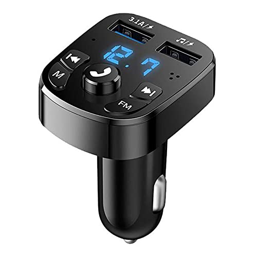 FM USB Autoladegerät Freisprecheinrichtung MP3 Transmitter Dual Player Bluetooth Wireless Auto Elektronisches Zubehör Auto-Fernbedienung (Schwarz #3, Einheitsgröße) von Clicitina