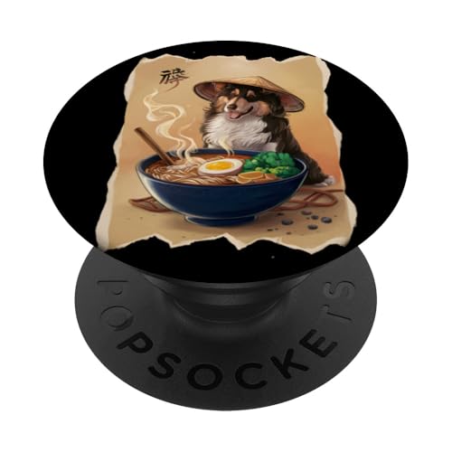 Männer und Frauen, Kawaii, essen Ramen Japanese Rough Collie PopSockets Klebender PopGrip von Click For Aesthetic Anime Japanese Noodles Designs