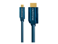 ClickTronic 2m Micro-HDMI Adapter, 2 m, HDMI Typ D (Micro), HDMI Typ A (Standard), 10,2 Gbit/sek, Blå von ClickTronic