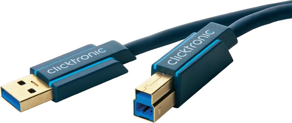 ClickTronic 3m USB3.0 A - B m/m 3m USB A USB B Blau USB Kabel (70093) von Clicktronic