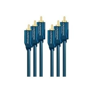 ClickTronic Casual Series - Video- / Audiokabel - RCA x 3 (M) bis RCA x 3 (M) - 10 m - Doppelisolierung von Clicktronic