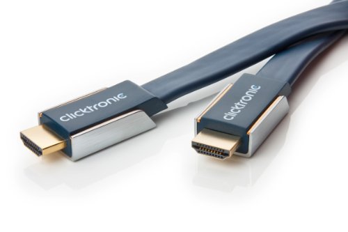 Clicktronic Advanced High Speed HDMI Flachkabel mit Ethernet (4K Ultra HD, 3D-TV, ARC, 3m) von Clicktronic
