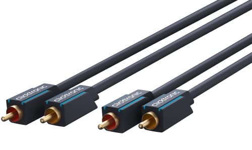 Clicktronic Casual Premium Stereo Audiokabel mit Kupferleiter, Chinch-Kabel Doppelt geschirmt, 24-Karat vergoldete Kontakte, 10m Länge von Clicktronic